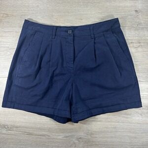 J. Crew Womens 8 Pleated Heritage Chino Shorts Navy Preppy Classic City Summer